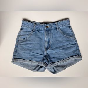 High waisted jean shorts